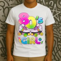 Retro 80's Girl Cute Roller Skates T-Shirt