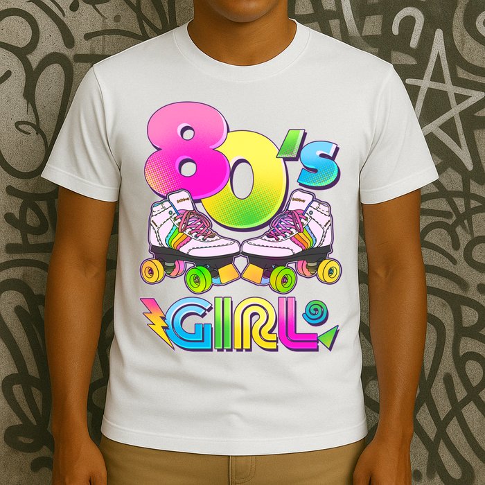 Retro 80's Girl Cute Roller Skates T-Shirt