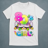 Retro 80's Girl Cute Roller Skates T-Shirt
