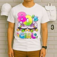 Retro 80's Girl Cute Roller Skates T-Shirt