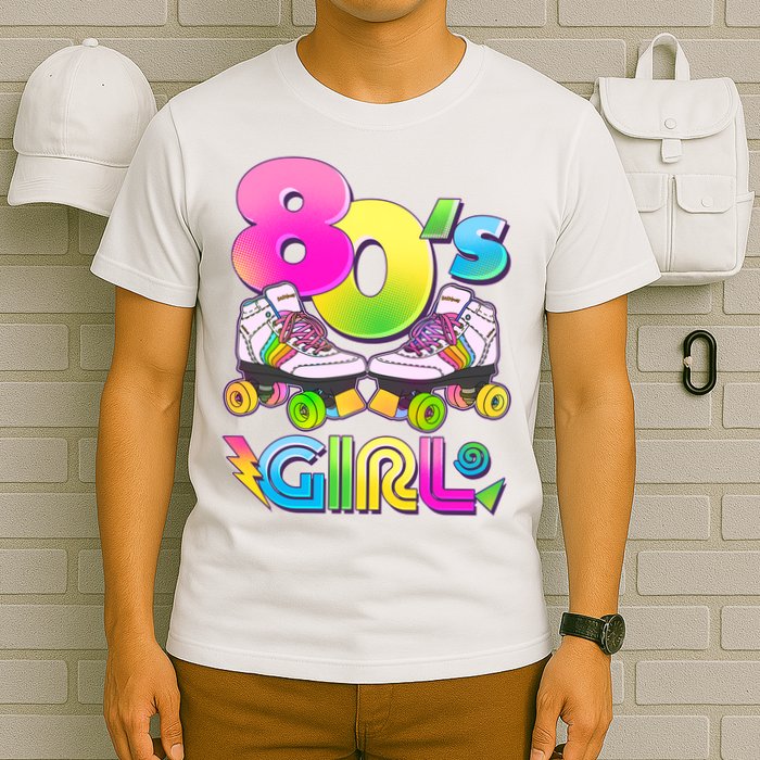 Retro 80's Girl Cute Roller Skates T-Shirt