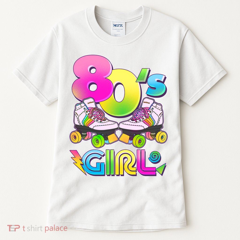 Retro 80's Girl Cute Roller Skates Tall T-Shirt