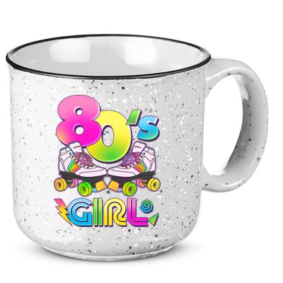 Retro 80's Girl Cute Roller Skates 15oz Campfire Ceramic Mug