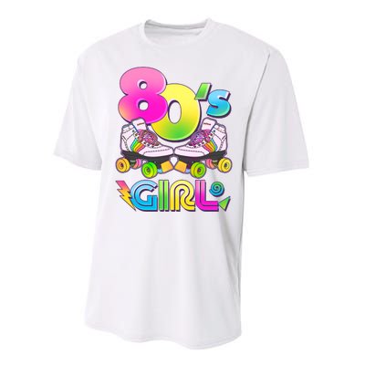 Retro 80's Girl Cute Roller Skates Performance Sprint T-Shirt