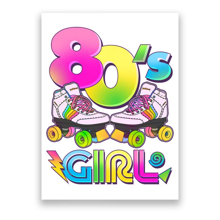Retro 80's Girl Cute Roller Skates Poster