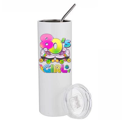 Retro 80's Girl Cute Roller Skates Stainless Steel Tumbler