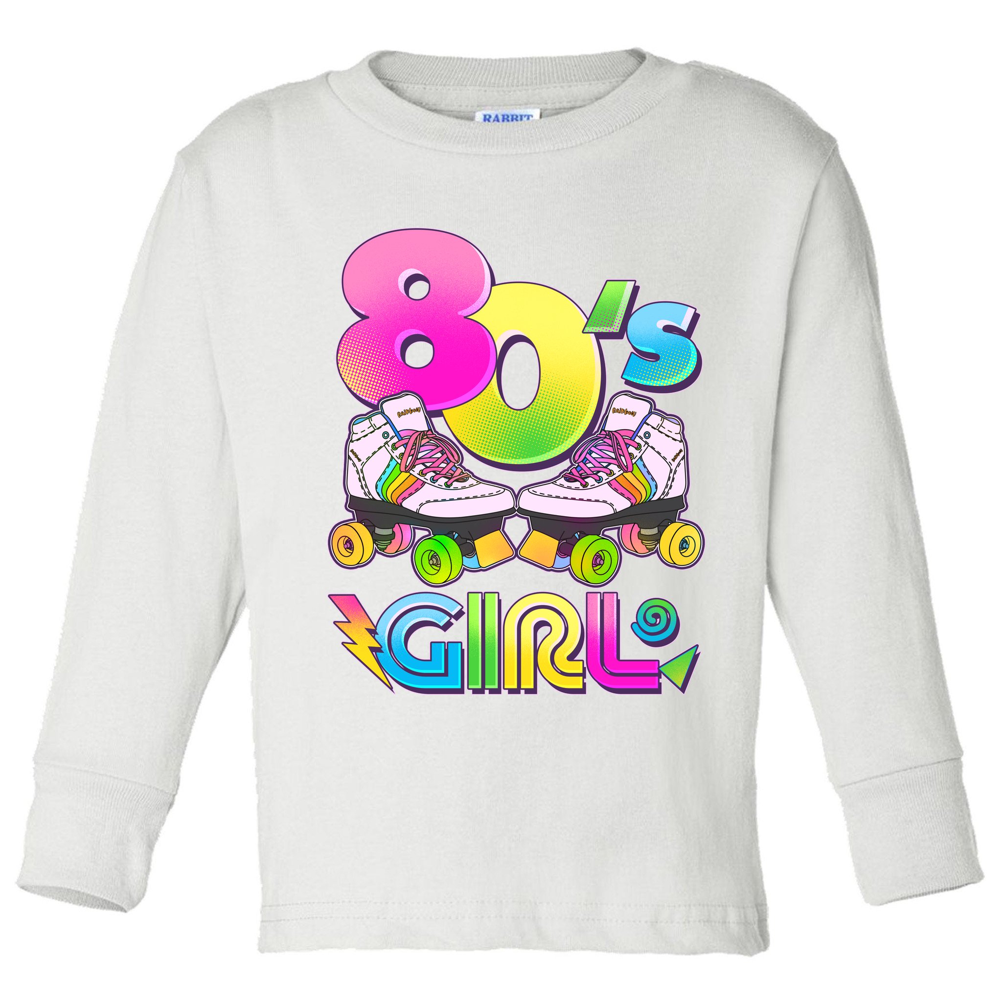 Retro 80's Girl Cute Roller Skates Toddler Long Sleeve Shirt