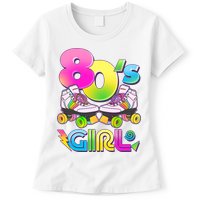 Retro 80's Girl Cute Roller Skates Womens T-Shirt