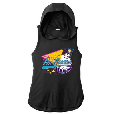 Retro 80's Hit Bombs Golfing Ladies PosiCharge Tri-Blend Wicking Draft Hoodie Tank