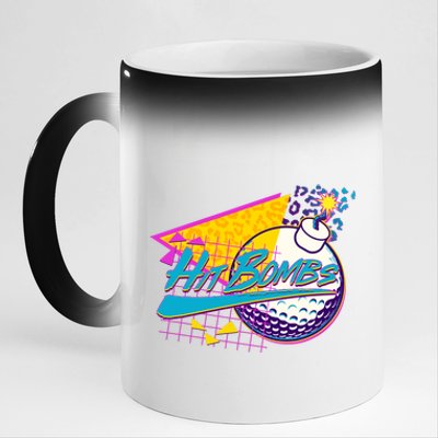 Retro 80's Hit Bombs Golfing 11oz Black Color Changing Mug