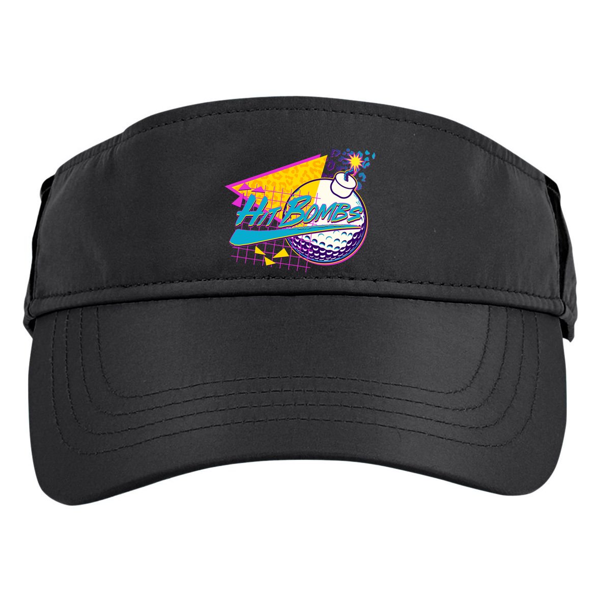 Retro 80's Hit Bombs Golfing Adult Drive Performance Visor