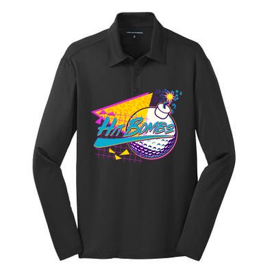 Retro 80's Hit Bombs Golfing Silk Touch Performance Long Sleeve Polo