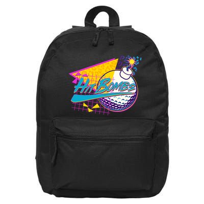 Retro 80's Hit Bombs Golfing 16 in Basic Backpack