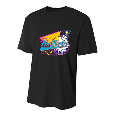 Retro 80's Hit Bombs Golfing Youth Performance Sprint T-Shirt