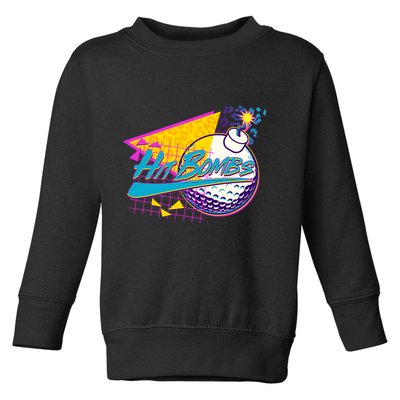 Retro 80's Hit Bombs Golfing Toddler Sweatshirt