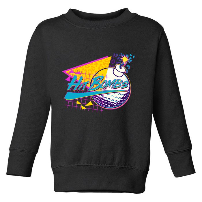 Retro 80's Hit Bombs Golfing Toddler Sweatshirt