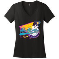 Retro 80's Hit Bombs Golfing Women's V-Neck T-Shirt