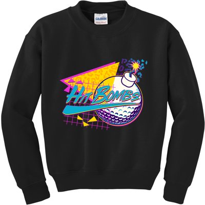 Retro 80's Hit Bombs Golfing Kids Sweatshirt