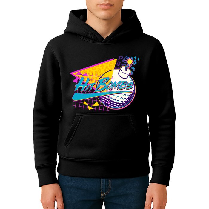 Retro 80's Hit Bombs Golfing Kids Hoodie