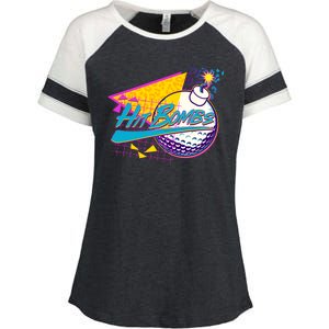 Retro 80's Hit Bombs Golfing Enza Ladies Jersey Colorblock Tee