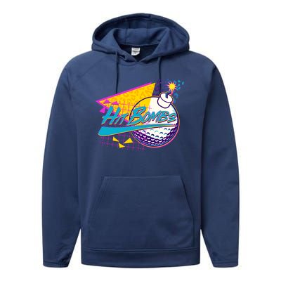 Retro 80's Hit Bombs Golfing Performance Fleece Hoodie