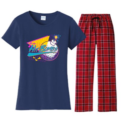 Retro 80's Hit Bombs Golfing Women's Flannel Pajama Set