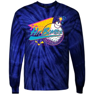 Retro 80's Hit Bombs Golfing Tie-Dye Long Sleeve Shirt