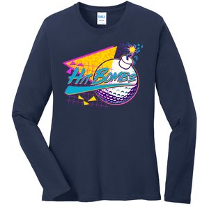 Retro 80's Hit Bombs Golfing Ladies Long Sleeve Shirt