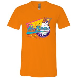 Retro 80's Hit Bombs Golfing V-Neck T-Shirt