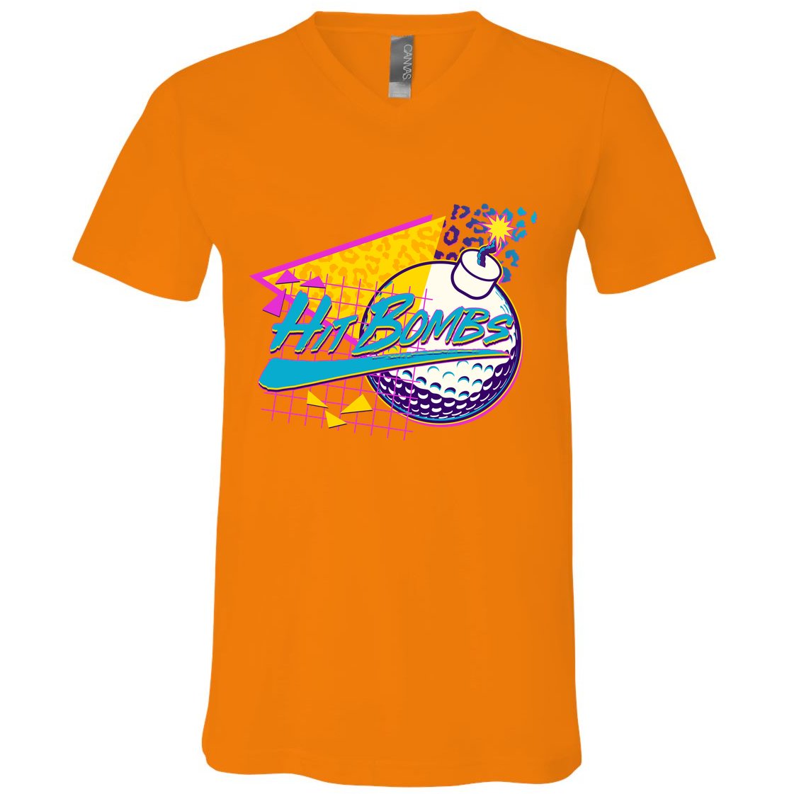 Retro 80's Hit Bombs Golfing V-Neck T-Shirt