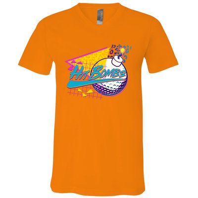 Retro 80's Hit Bombs Golfing V-Neck T-Shirt