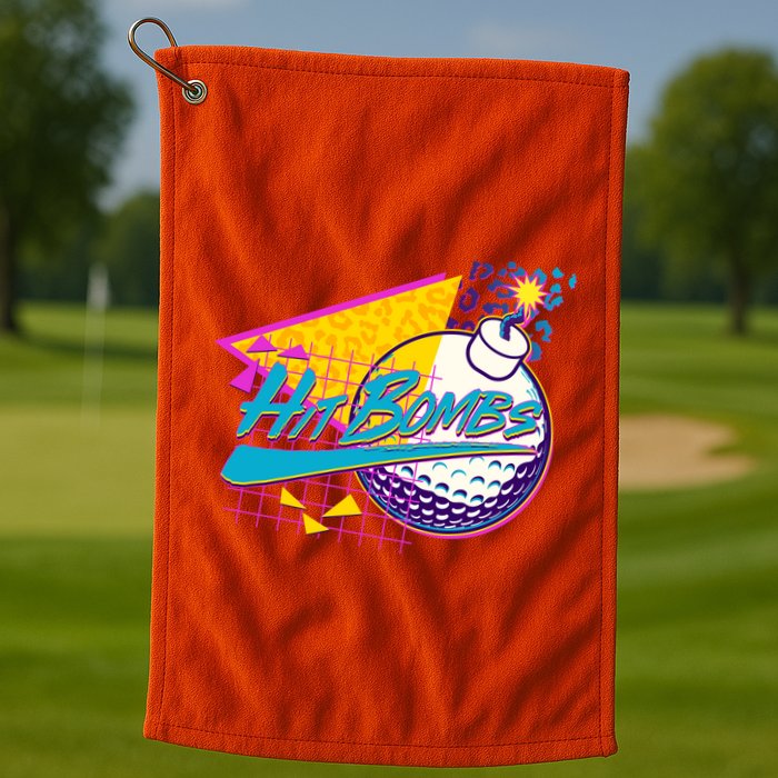 Retro 80's Hit Bombs Golfing Golf Towel