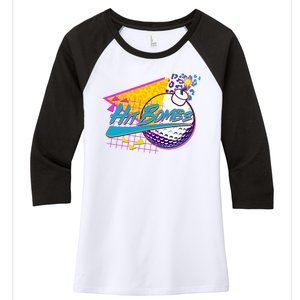 Retro 80's Hit Bombs Golfing Women's Tri-Blend 3/4-Sleeve Raglan Shirt