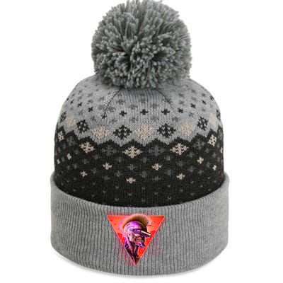 Retro 80s Halloween Cyberpunk Skeleton The Baniff Cuffed Pom Beanie