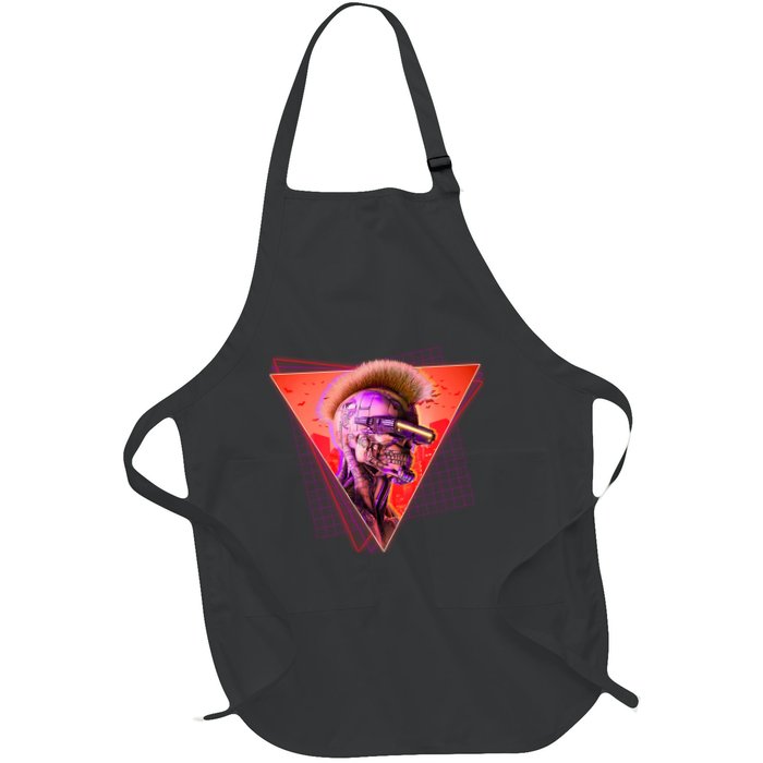 Retro 80s Halloween Cyberpunk Skeleton Apron