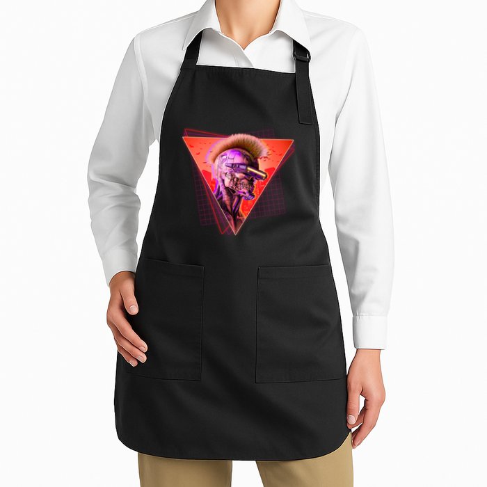 Retro 80s Halloween Cyberpunk Skeleton Apron