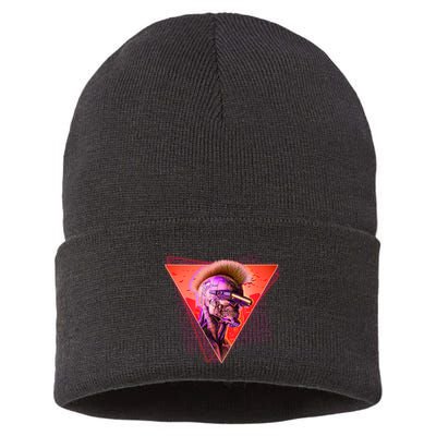 Retro 80s Halloween Cyberpunk Skeleton Sustainable Knit Beanie