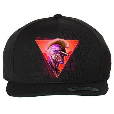 Retro 80s Halloween Cyberpunk Skeleton Wool Snapback Cap