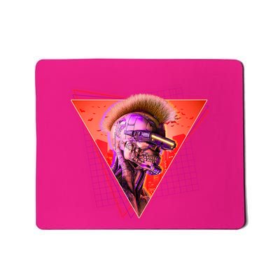 Retro 80s Halloween Cyberpunk Skeleton Mousepad