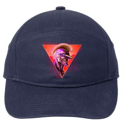 Retro 80s Halloween Cyberpunk Skeleton 7-Panel Snapback Hat