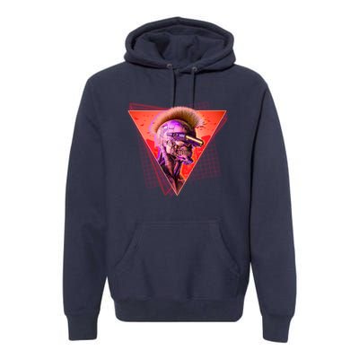 Retro 80s Halloween Cyberpunk Skeleton Premium Hoodie