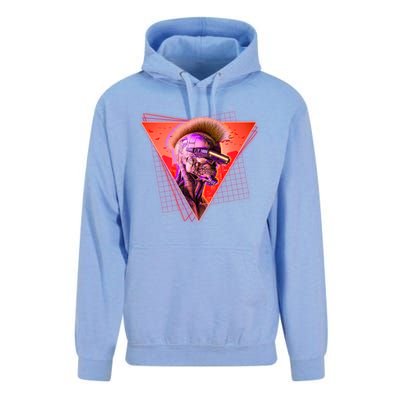 Retro 80s Halloween Cyberpunk Skeleton Unisex Surf Hoodie