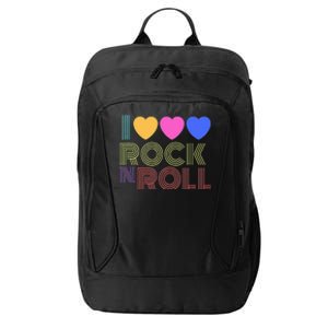 Retro 80s Hearts I Love Rock N Roll Music For Fans Young City Backpack