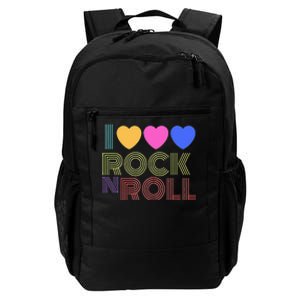 Retro 80s Hearts I Love Rock N Roll Music For Fans Young Daily Commute Backpack