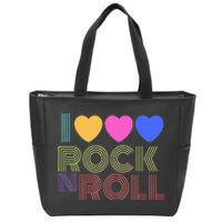 Retro 80s Hearts I Love Rock N Roll Music For Fans Young Zip Tote Bag