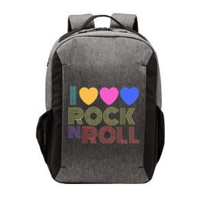 Retro 80s Hearts I Love Rock N Roll Music For Fans Young Vector Backpack