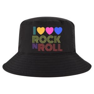 Retro 80s Hearts I Love Rock N Roll Music For Fans Cool Comfort Performance Bucket Hat