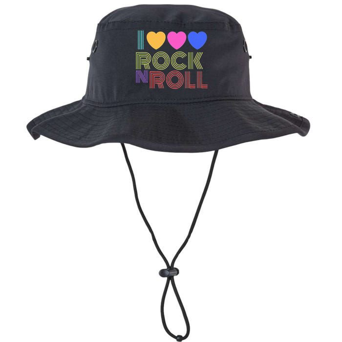 Retro 80s Hearts I Love Rock N Roll Music For Fans Legacy Cool Fit Booney Bucket Hat