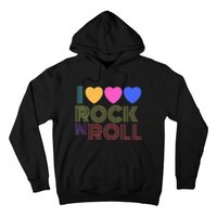 Retro 80s Hearts I Love Rock N Roll Music For Fans Young Hoodie