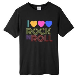 Retro 80s Hearts I Love Rock N Roll Music For Fans Young Tall Fusion ChromaSoft Performance T-Shirt